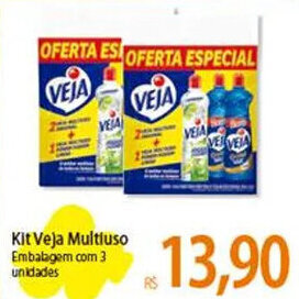 Atacadão Kit Veja Multiuso Embalagem com 3 unidades oferta