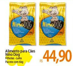 Alimento para Cães Nino Dog Filhotes-Leite Pacote com 6kg