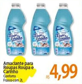 Atacadão Amaciante para Roupas Roupa e Carinho Conforto Frasco.com 2L oferta