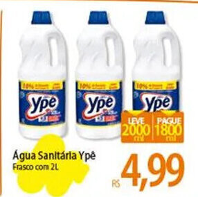 Atacadão Água Sanitária Ypê Frasco com 2L oferta