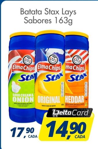 Delta Supermercados Batata Stax Lays Sabores 163g oferta