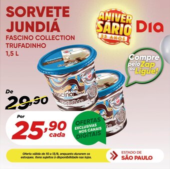 Dia SORVETE JUNDIÁ FASCINO COLLECTION TRUFADINHO 1,5 L oferta
