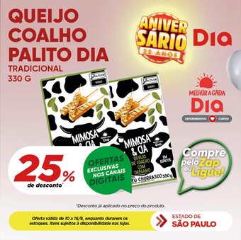 Dia QUEIJO COALHO PALITO DIA TRADICIONAL 330 G oferta