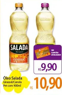 Atacadão Óleo Salada Girassol/Canola Pet com 900ml oferta
