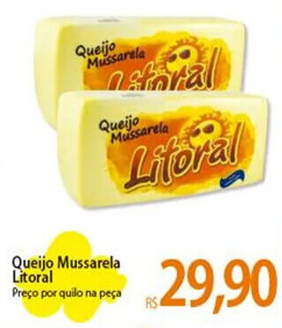 Atacadão Queijo Mussarela Litoral Preço por quilo na peça oferta