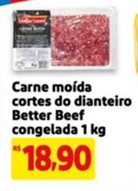 Mercado Extra Carne moída cortes do dianteiro Better Beef congelada 1 kg oferta