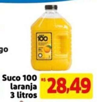 Suco 100 laranja 3 litros