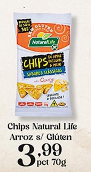 Supermercados Tauste Chips Natural Life Arroz s/ Glúten pct 70g oferta