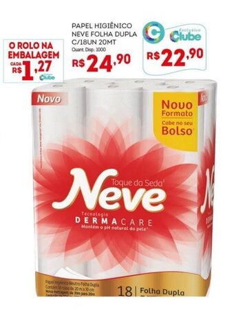 PAPEL HIGIÊNICO NEVE FOLHA DUPLA C/18UN 20MT
