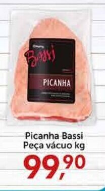Rossi Supermercado Picanha Bassi Peça vácuo kg oferta