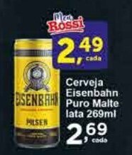 Rossi Supermercado Cerveja Eisenbahn Puro Malte lata 269ml oferta
