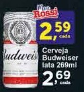 Rossi Supermercado Cerveja Budweiser lata 269ml oferta