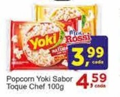 Rossi Supermercado Popcorn Yoki Sabor Toque Chef 100g oferta