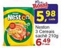 Rossi Supermercado Neston 3 Cereais saché 210g oferta