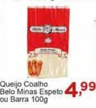 Rossi Supermercado Queijo Coalho Belo Minas Espeto ou Barra 100g oferta