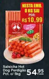 Rossi Supermercado Salsicha Hot Dog Perdigão Pct. c/ 5kg oferta