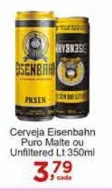 Rossi Supermercado Cerveja Eisenbahn Puro Malte ou Unfiltered Lt 350ml oferta