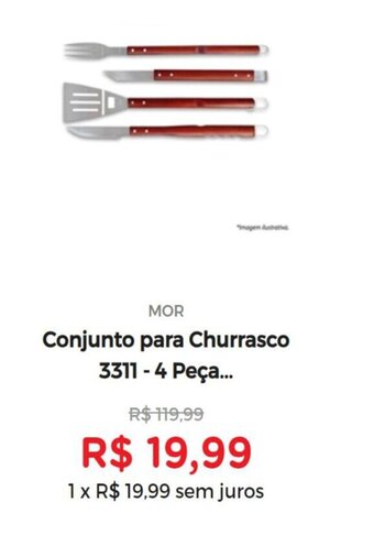 MOR Conjunto para Churrasco 3311 - 4 Peça...