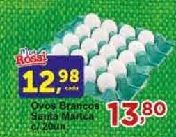 Rossi Supermercado Ovos Brancos Santa Martca a/20un oferta
