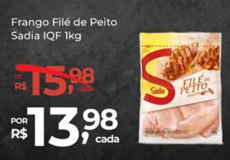 Super Luna Frango Filé de Peito Sadia IQF 1kg oferta
