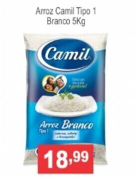 Calvo Atacadista Arroz Camil Tipo 1 Branco 5kg oferta