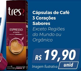 Hiper Moreira Cápsulas de Café 3 Corações Sabores oferta