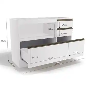 Benoit Balcão para pia maxxi kappesberg 1 porta 4 gavetas g746 88x120x52cm oferta