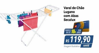 Hiper Moreira Varal de Chão Lugano com Abas Secalux oferta