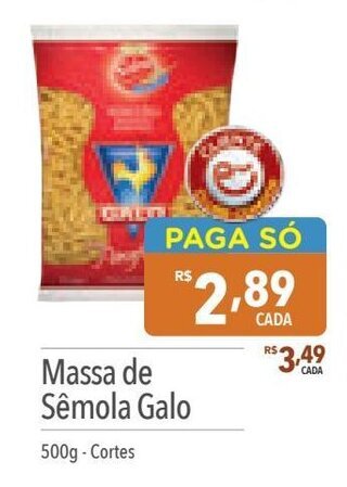 Supermercados Condor Massa de Sêmola Galo 500g - Cortes oferta