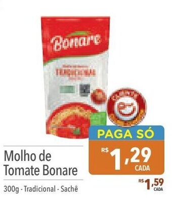 Supermercados Condor Molho de Tomate Bonare 300g - Tradicional - Sachê oferta