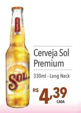 Supermercados Condor Cerveja Sol Premium 330ml - Long Neck oferta