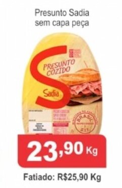 Calvo Atacadista Presunto Sadia sem capa peca 1kg oferta