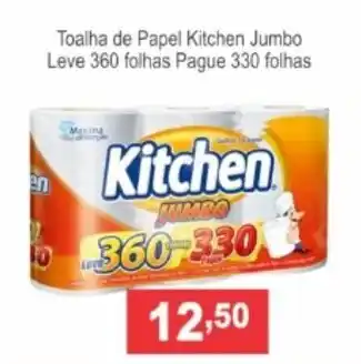 Toalha de Papel Kitchen Jumbo Leve 360 folhas Pague 330 folhas