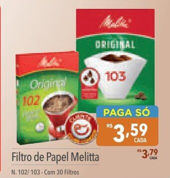 Supermercados Condor Filtro de Papel Melitta N. 102/103-Com 30 Filtros oferta