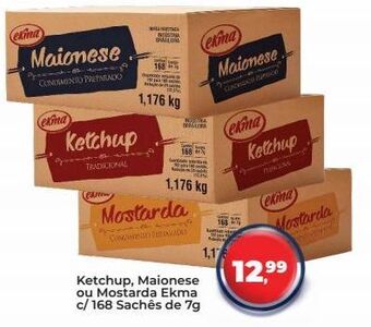 Tonin Superatacado Ketchup, maionese ou mostarda ekma c/ 168 sachês de 7g oferta