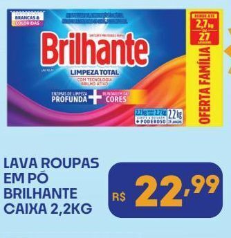 Boa Supermercados Lava roupas em pó brilhante caixa 2,2kg oferta