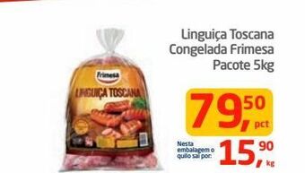 Tenda Atacado Linguiça toscana congelada frimesa pacote 5kg oferta