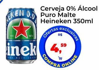 Tonin Superatacado Cerveja 0% álcool puro malte heineken 350ml oferta