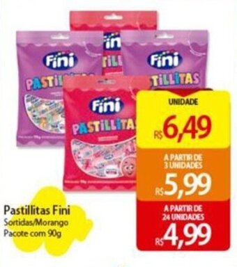 Atacadão Pastillitas Fini Sortidas/Morango Pacote com 90g oferta