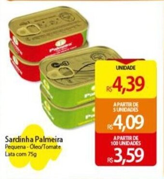 Sardinha Palmeira Pequena-Oleo/Tomate Lata com 75g