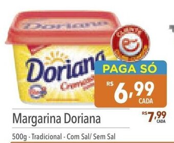 Margarina Doriana 500g-Tradicional - Com Sal/ Sem Sal