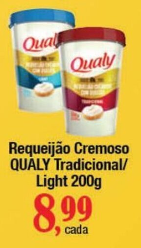Supermercados Unidos Requeijão Cremoso QUALY Tradicional/ Light 200g oferta