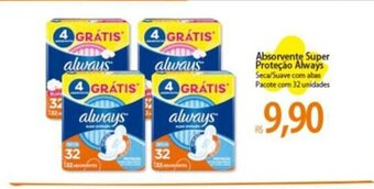 Atacadão Absorvente Super Proteção Always Seca/Suave com abas Pacote com 32 unidades oferta