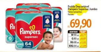 Atacadão Fralda Descartável Pampers Supersec Jumbo Vários tamanhos Pacote oferta