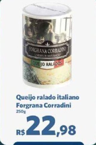 Sam's Club Queijo ralado italiano Forgrana Corradini 250g oferta