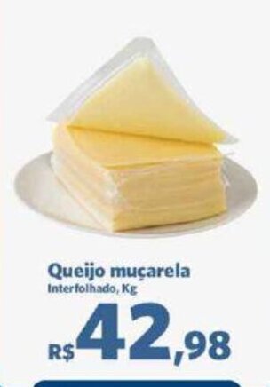 Queijo muçarela Interfolhado, Kg