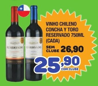 Vinho Chileno Concha Y Toro Reservado 750ml (cada)