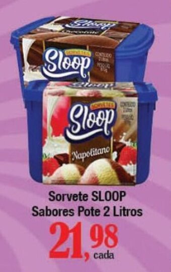 Supermercados Unidos Sorvete SLOOP Sabores Pote 2 Litros oferta
