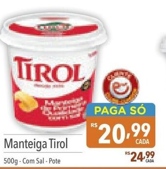 Supermercados Condor Manteiga Tirol 500g-Com Sal - Pote oferta
