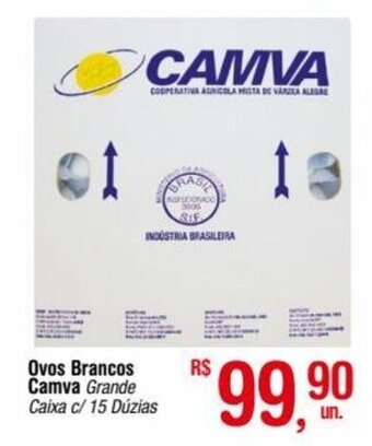 Fort Atacadista Ovos Brancos Camva Grande Caixa c/ 15 Dúzias oferta